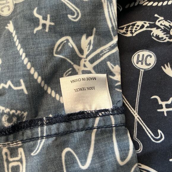 H Bar C California Ranch Men's Shirt XL Rockridge in Navy Blue Pearl‎ Snap - Picture 9 of 10